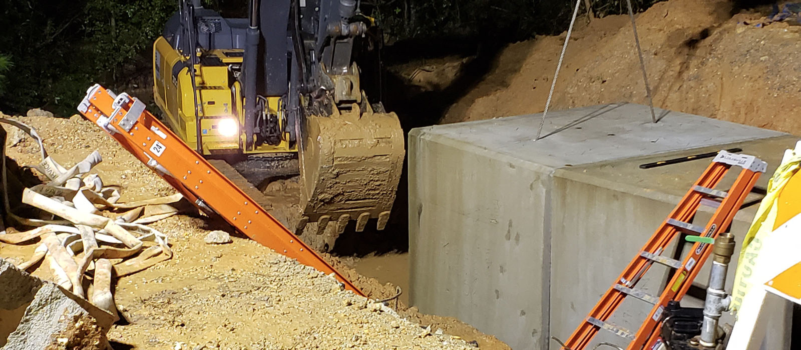 Installing new concrete box culverts for Georgia Pacific OSB Mill in Fordyce