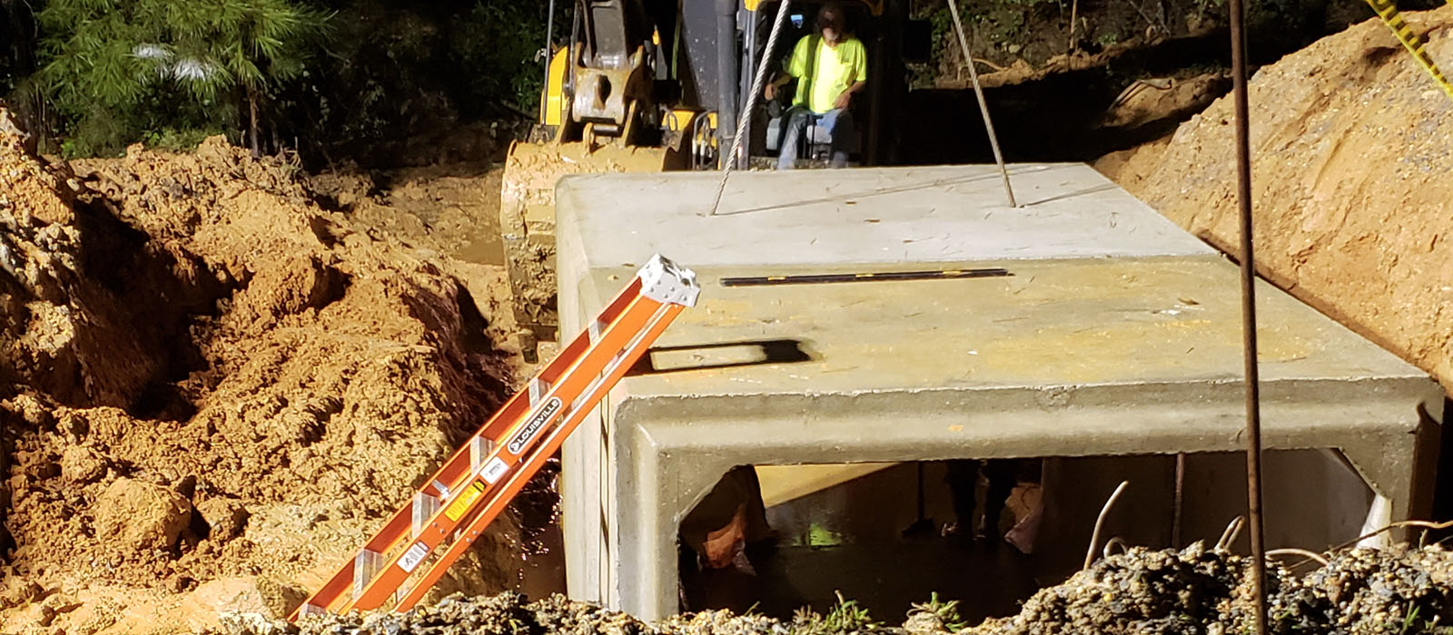 Installing new concrete box culverts for Georgia Pacific OSB Mill in Fordyce